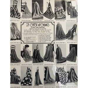 Vintage 1972 Knit & Crochet Book Jack Frost 21 GYPSY AFGHANS Patterns